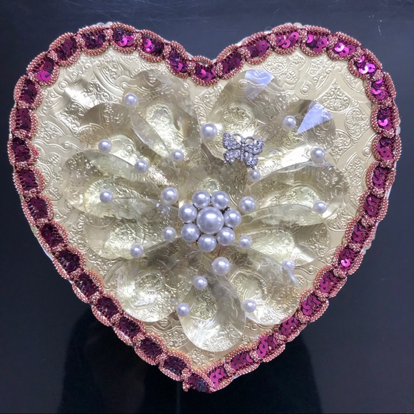 💝Crystal Heart Box Vintage Jewelry Valentine - Picture 14 of 15